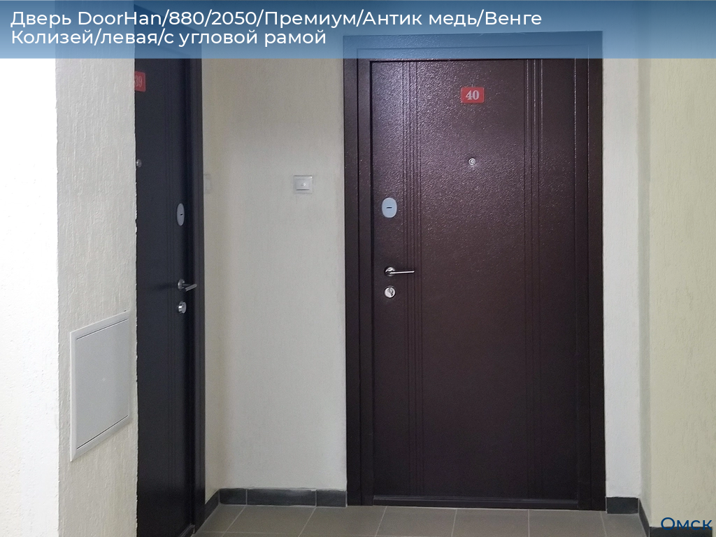 Дверь DoorHan/880/2050/Премиум/Антик медь/Венге Колизей/левая/с угловой рамой, omsk.doorhan.ru