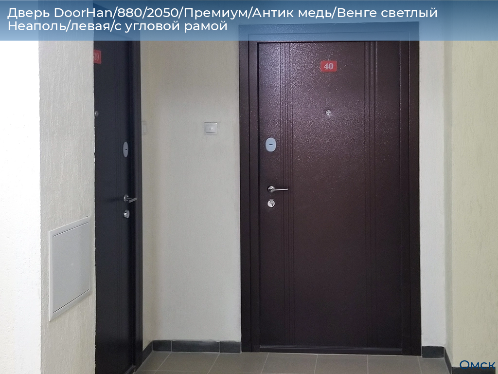 Дверь DoorHan/880/2050/Премиум/Антик медь/Венге светлый Неаполь/левая/с угловой рамой, omsk.doorhan.ru