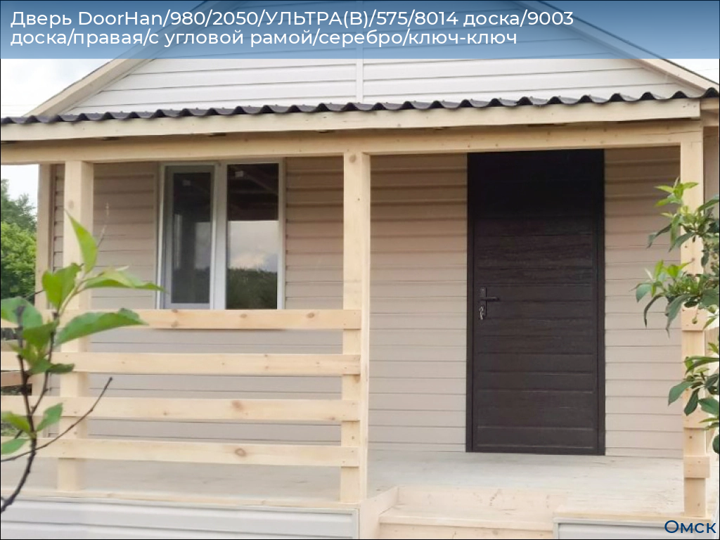Дверь DoorHan/980/2050/УЛЬТРА(B)/575/8014 доска/9003 доска/правая/с угловой рамой/серебро/ключ-ключ, omsk.doorhan.ru