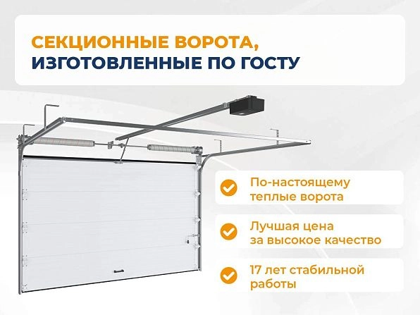 Секционные ворота 2600х2550 мм белые DoorHan RSD02, omsk.doorhan.ru